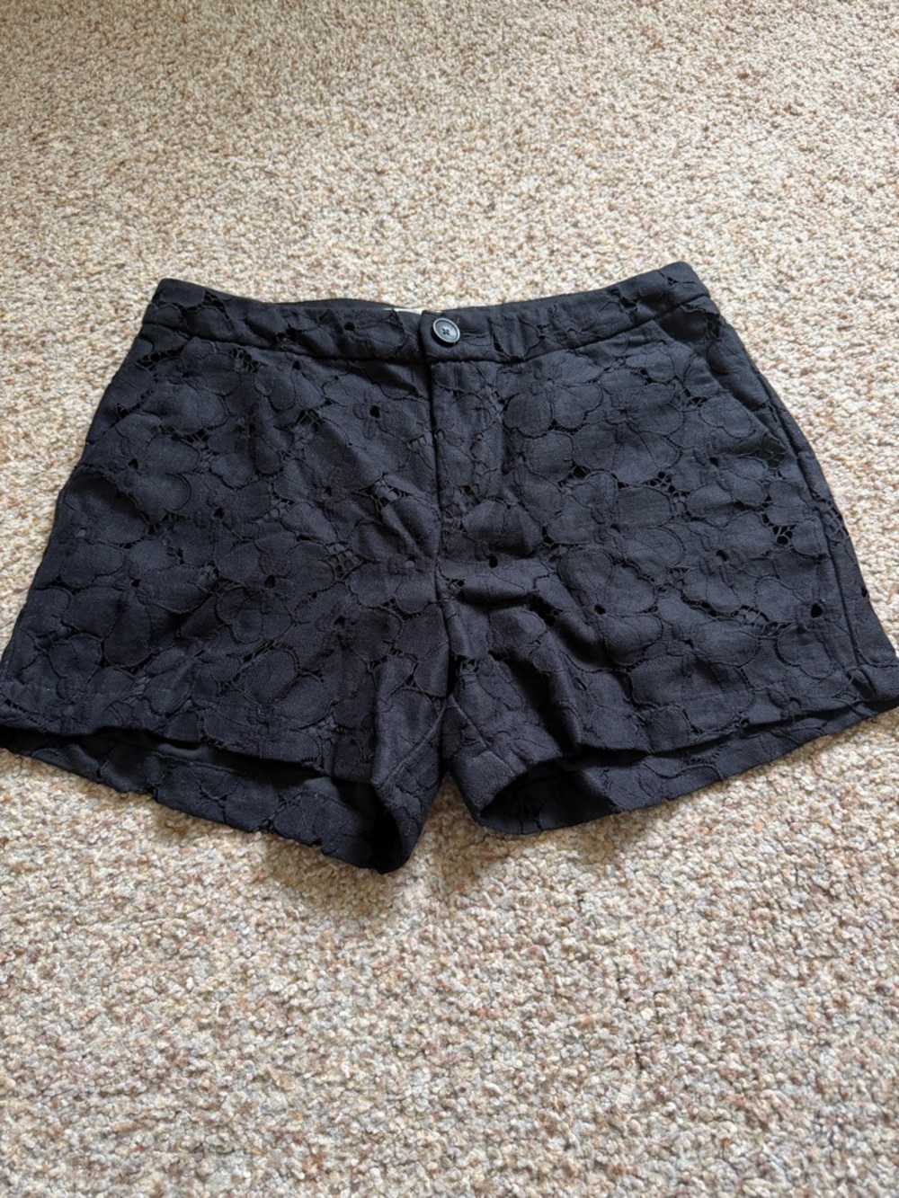 LC Lauren Conrad Black Floral Lace High-Waist Shorts